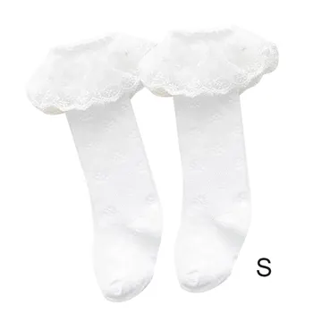 

Autumn Baby Girls Kids Toddler White Cotton Lace Ruffle Princess Mesh Stockings Children's Long Stockings Breathable