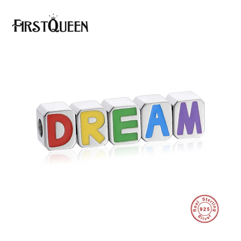 

FirstQueen 2017 New 5pcs Dream Enamel Beads Charms 925 Sterling Silver Fits Charm Bracelets Fine Jewelry