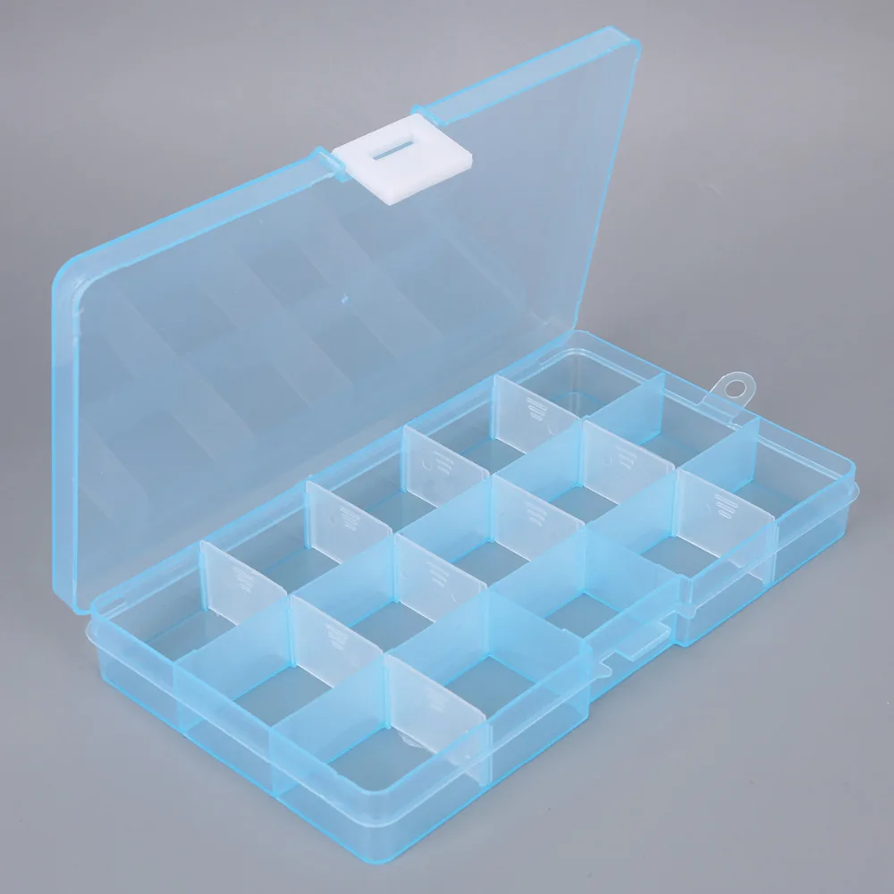 15 слотов прозрачные украшения коробка для хранения Кольцо Серьги лекарственные таблетки бусины портативный пластиковый органайзер коробка ремесло контейнер для бисера
