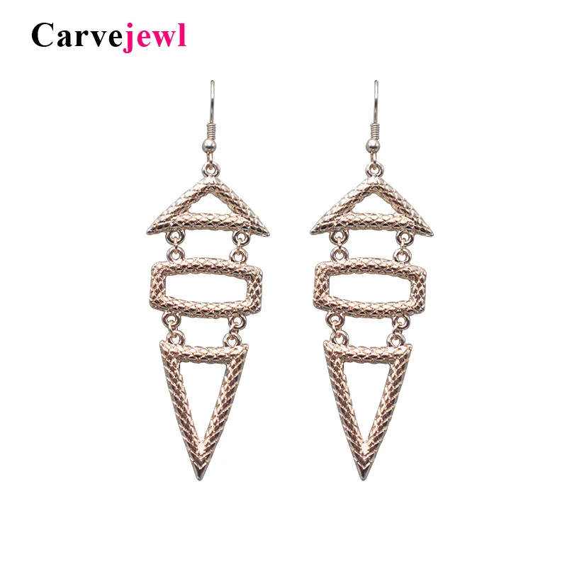

Carvejewl drop earrings two triangles rectangle pendant Dangle Earrings For Women jewelry new fashion European earrings 2019 hot