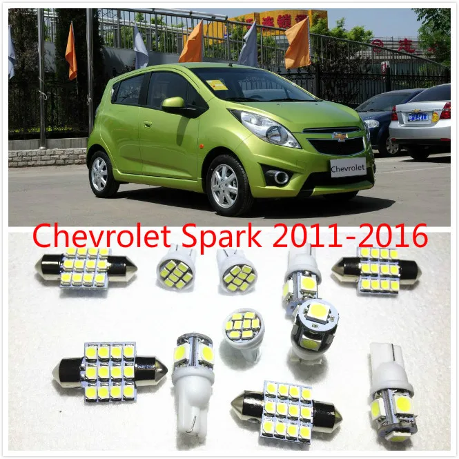 

11 set White LED Lights Interior Package 10 & 31mm Map Dome For Chevrolet Spark Sonic Express Cargo 2500 1500 2011-2016