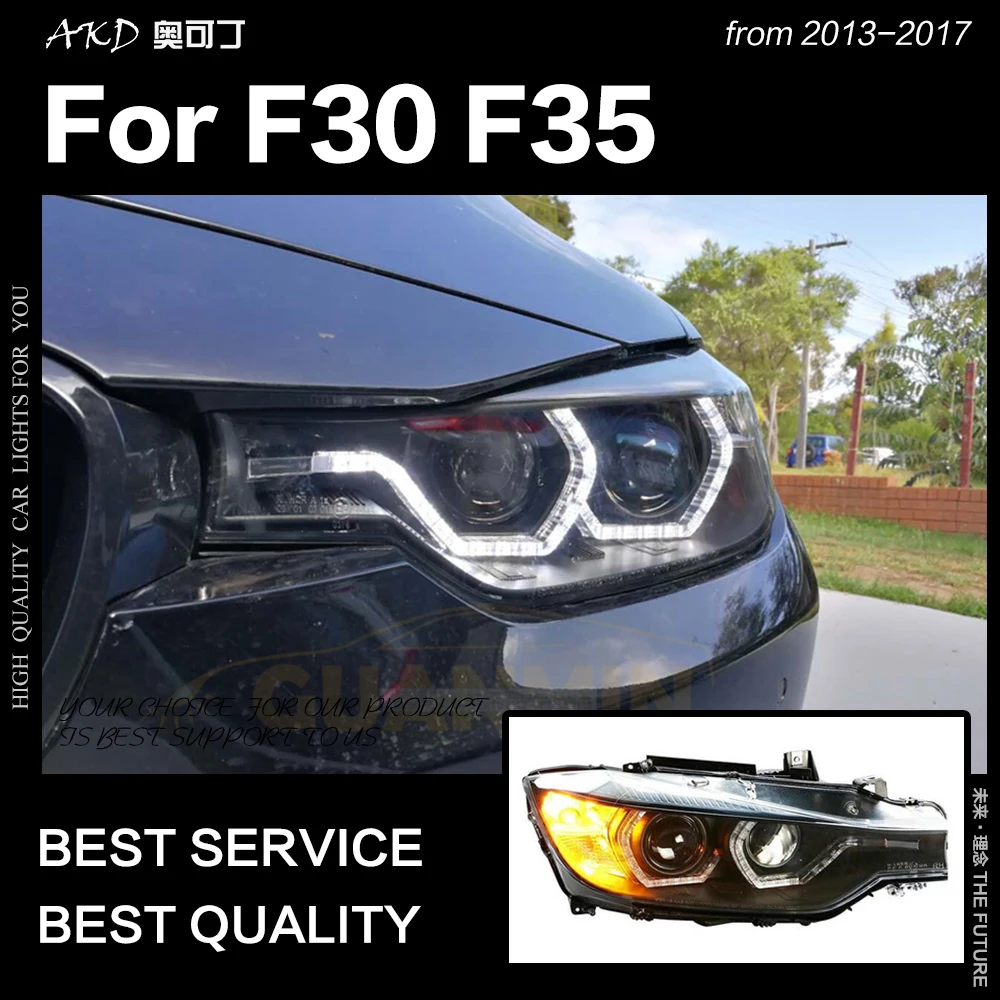 АКД стайлинга автомобилей для F30 F35 фары 2013 сонар 320i 318i 325i фары DRL HID фара ангельский глаз биксеноновые фары аксессуары