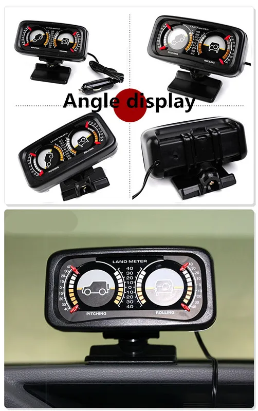 

Car Auto Compass Balance Meter Slope Indicator Land Meter with LED Light For Off-Road Vehicle SUV