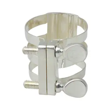 

Yibuy Dia 1.1inch E-flat Alto Saxophone Mouthpiece Ligature Clip with Double Screw for Woodwind Instrument Accessories