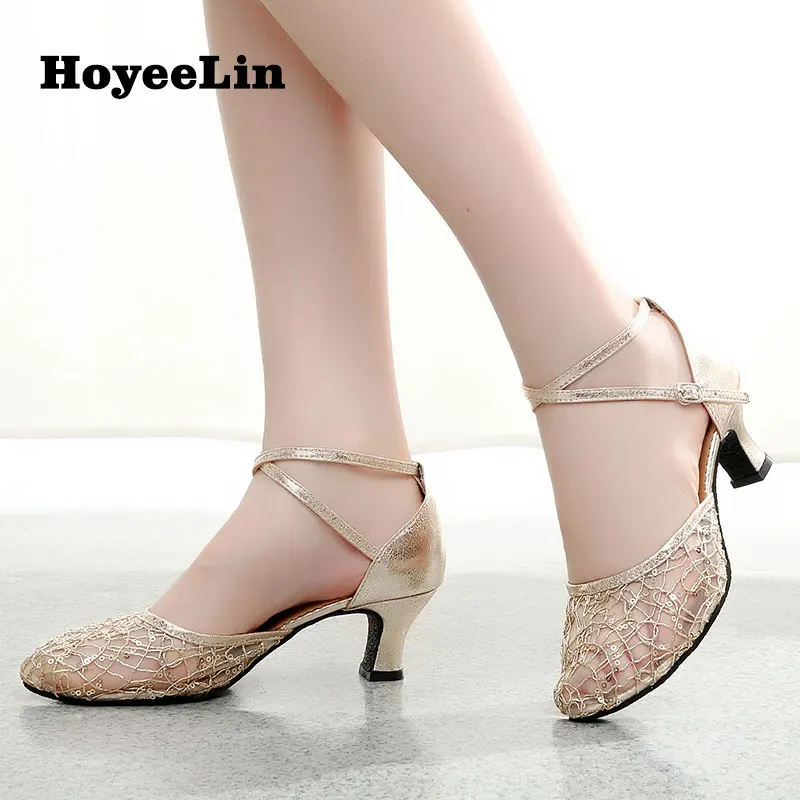 HoYeeLin Women Ladies Closed Toe Tango Waltz Prom Party Dance Shoes