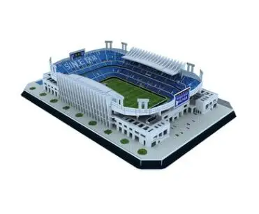 Классические бумажные головоломки Атлетико Мадрид 3D головоломки архитектурные стадионы Франция Parc des Princes футбольные стадионы модели игрушек - Цвет: Коричневый
