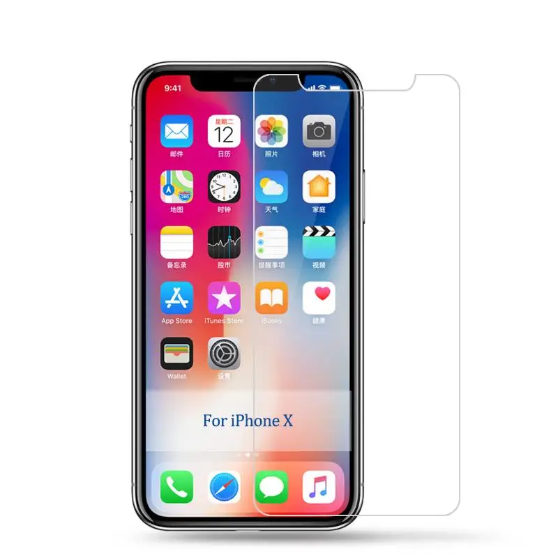 9H закаленное стекло для iPhone Xs Max Xr Взрывозащищенная защитная пленка экрана 8 7 6 plus