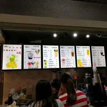 

5PCS Super Slim Black Aluminum Profile Frame LED Menu Boards Restaurant Menu Display Advertising Light Box A2