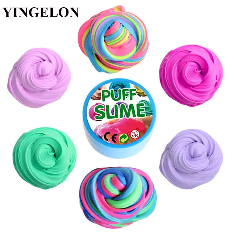

YINGELON DIY Fluffy Foam Slime Plastic Light Soft Clay Cloud Craft Antistress Kids Toys for Children Stress Relief 12 Colors