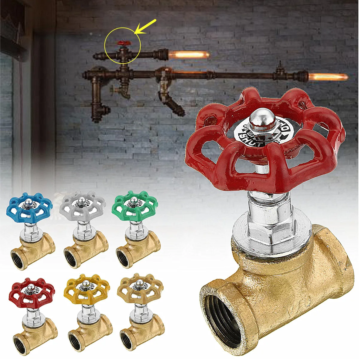 الصناعية مصباح وقف صمام مفتاح الإضاءة ل Steampunk من مصباح لوفت نمط الحديد صمام مصباح طاولة عتيق انبوب ماء تركيبات الإضاءة