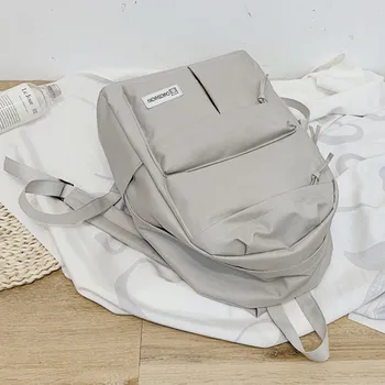 

MUQGEW Fashion trend hiking nylon zipper backpacks Solid leisure big school bags for men and women#g30