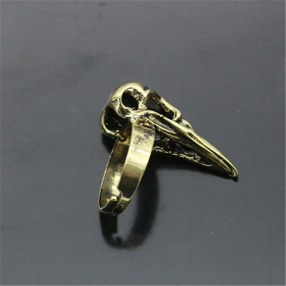 

Viking Raven Skull Rings Crow Punk Animal Ring Bird Skull Ring Steampunk Vintage Jewelry Crow Head Skeleton Rings For Women Gift