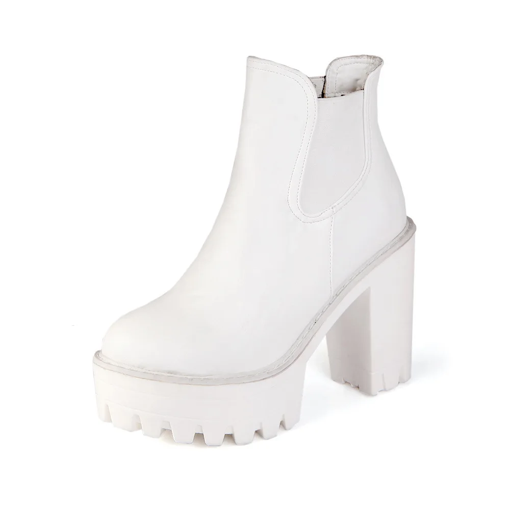 White Lace Up Chunky Sole Platform Shoes White Lace Up Chunky Sole Platform Shoes