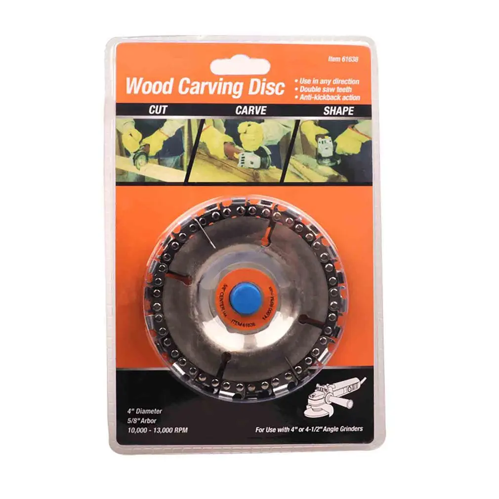 Round Shape Durable Use Woodworking Grinder Disc Fine Chain Saw Grinding Chain Wheel Wood Carving Disc for Angle Grinder Sale