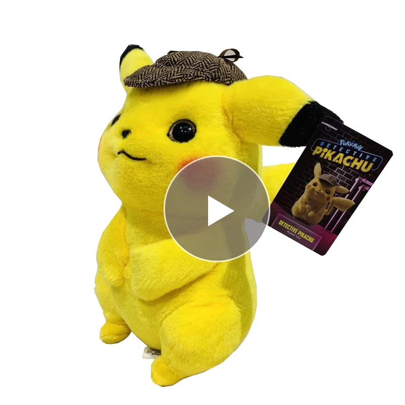 

28cm Detective Pikachu Plush Toy High Quality Cute Anime Plush Toys Children Gift Toy Kids Cartoon Peluche Pikachu Plush Doll