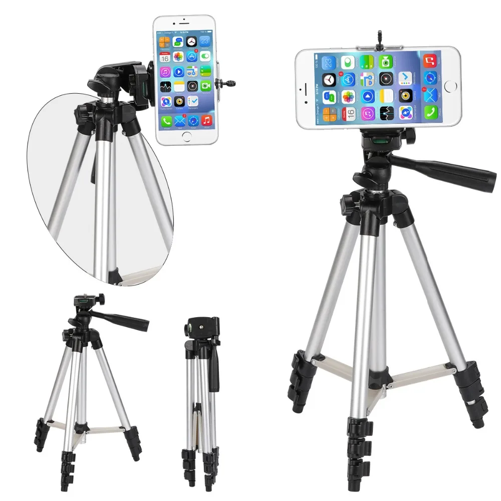 Профессиональный алюминиевый штатив-Трипод для камеры+ держатель для телефона+ нейлоновая сумка для переноски для смартфона iPhone X 8 samsung