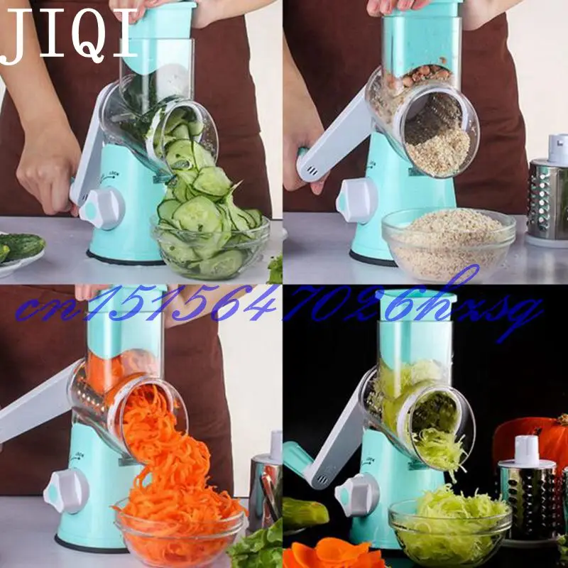 JIQI бытовая ручная многофункциональная овощерезка для кухни три круглых