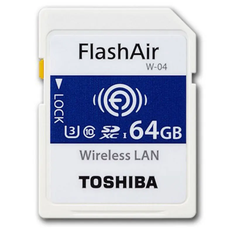 Toshiba wifi SD карта SDXC 16 Гб/32 ГБ/64 ГБ SDHC памяти U3 беспроводная FlashAir W 04 класс 10 цифровая
