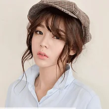 Plaid beret women Outdoor sports running cap autumn winter men handsome new octagonal cap retro British enamel painter hat