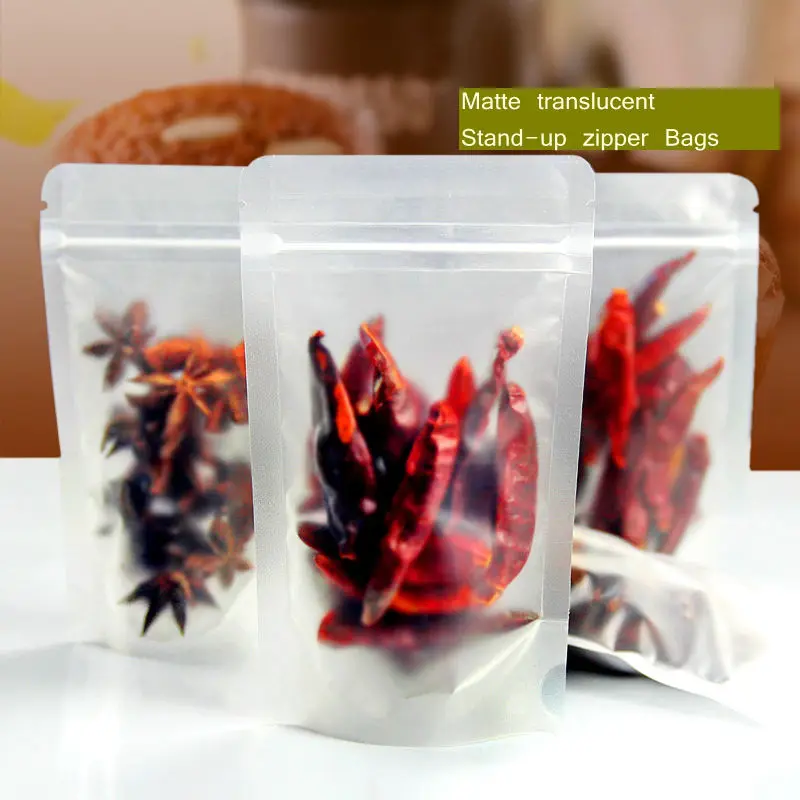 

50pcs/lot frosted ziplock bags plastic zipper bag , Matte Transparent Packaging Bags free shipping