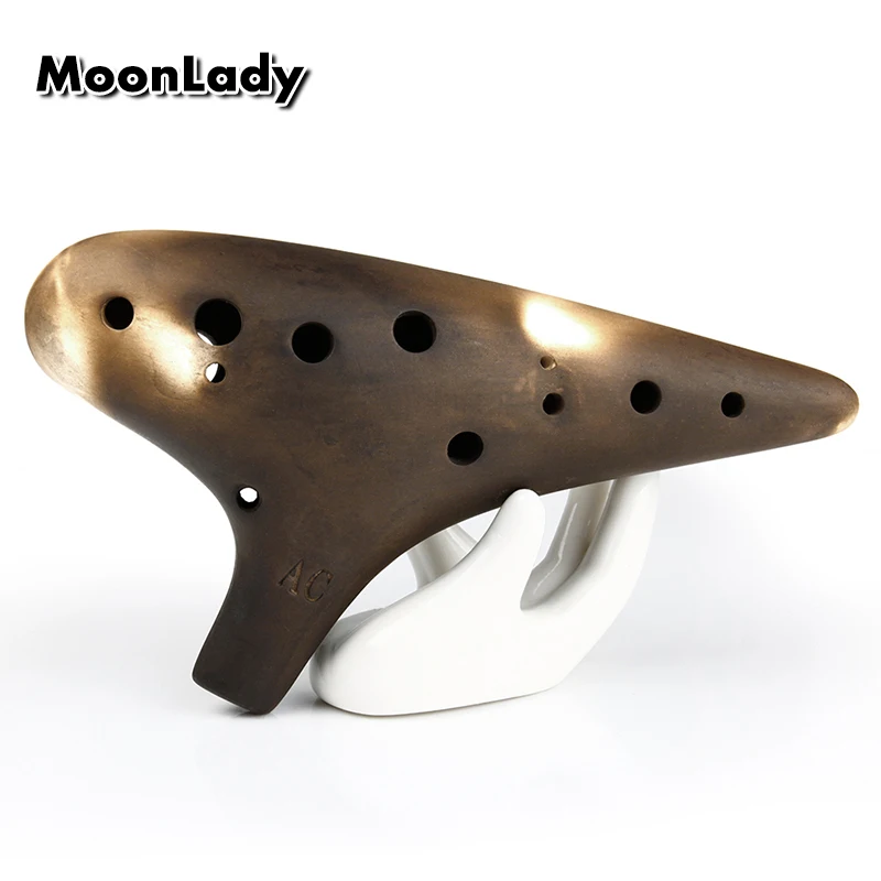 Buy 12 Holes Strawfired Ceramic Ocarina Alto C Key