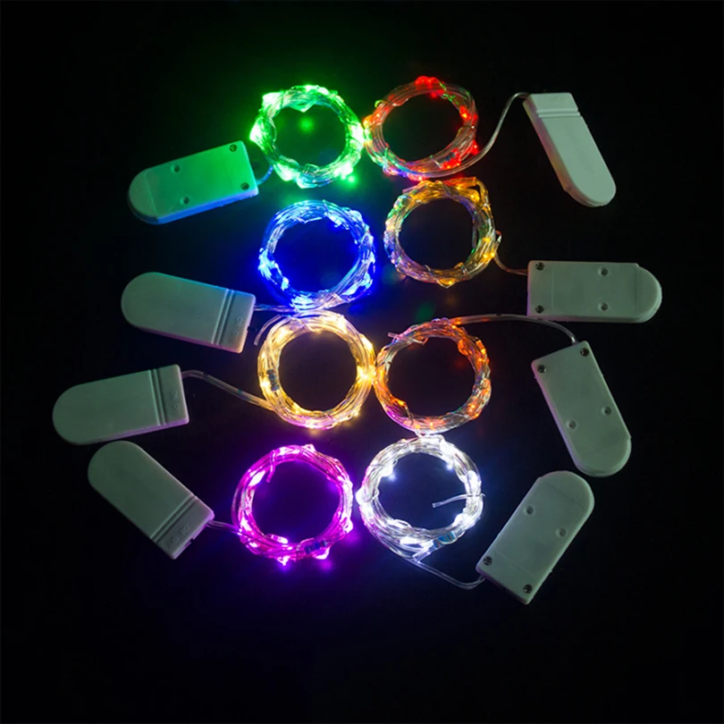 

2M 3M 5M Led Copper Wire String Lights CR2032 Button Battery Operated Holiday Christmas Party Wedding Decoration lights