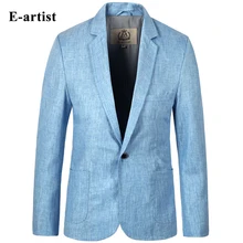 E-artist Men’s Slim Fit Business Casual Linen Blazer Jackets Suit Coats Outwear Overcoats for All Season Plus Size 5XL X01