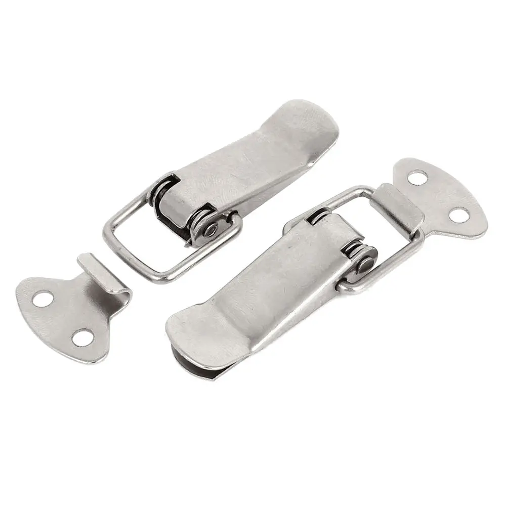 

2 PCS Cabinet Boxes Closure Spring Loaded Toggle Switch Hasp Case Clamp Latch Catch Toggle Iron Hasp