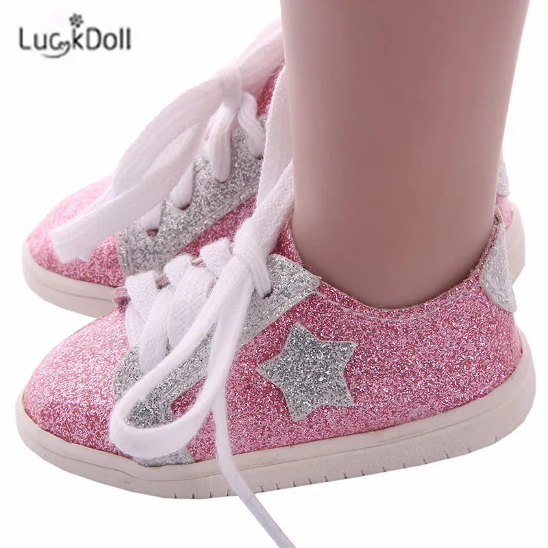 LUCKDOLL вафельная пятиугольная обувная игрушка ShoesFit 18 дюймов американская 43 см детская кукла одежда аксессуары, игрушки для девочек, поколение, день рождения Gif