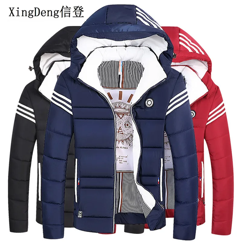 XingDeng Брендовые повседневные мужские куртки зимние пальто мужские толстые куртки Теплая мужская модная одежда парка верхняя одежда плюс 4XL