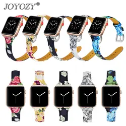 Joyozy 100% пояса из натуральной кожи ремешок для Apple Watch чехол 38 42 мм 40 44 iwatch серии 4 3 2 1 узор браслет