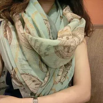 

New Fashion Women Ladies Long Soft Chiffon Voile Pattern Printed Shawl Pashmina Scarf Warp Female Boho Flower Print Long Scarves