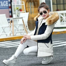 Новая мода искусственный мех с капюшоном с длинными рукавами в стиле пэчворк тонкий хлопок пальто для женщин CC285