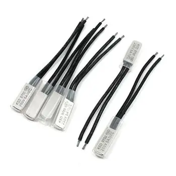 

6pcs 110C Temperature Control Bimetal Thermostat Thermal Protector N/C 250V 5A