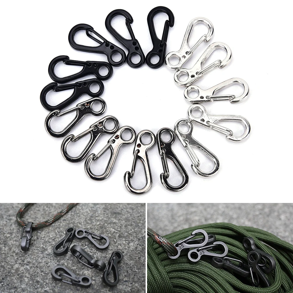 

5 PCS Spring Buckle Snap Alloy Mini Key Ring Carabiner Bottle Hook Paracord Camping Accessories Travel Kits