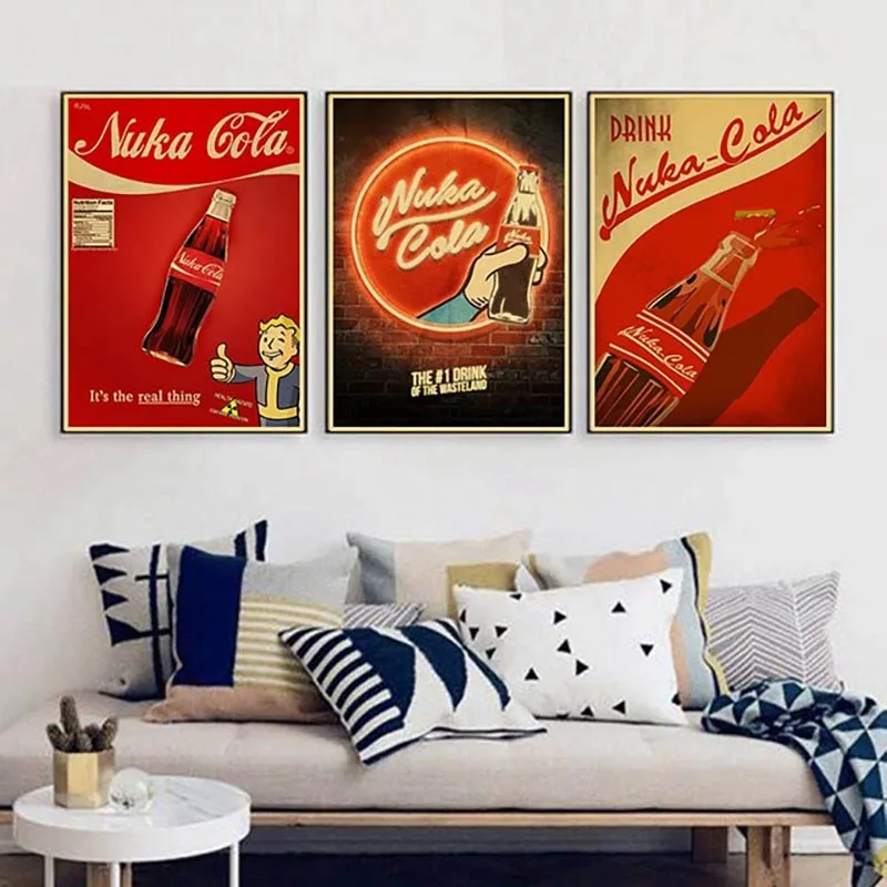 

Canvas Home Decoration Printed Modular Painting Nuka Cola Fallout Pictures Wall Art Modern Nordic Style Poster For Living Room