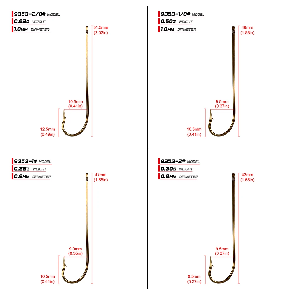 50 шт. высокое качество одиночный рыболовный крючок 1#-12# Sunlure брендовый одиночный крючок 9353-1/0-6/0 Размер рыболовный крючок морской крючок