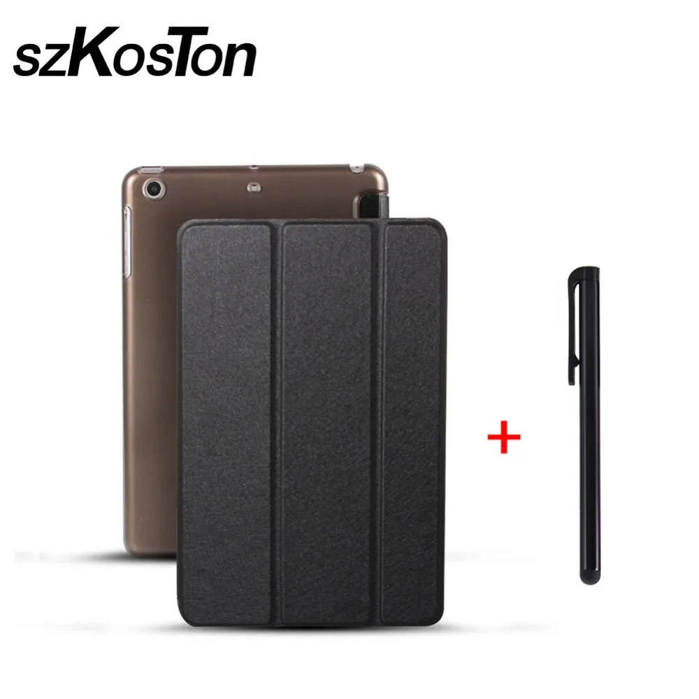 

Protector Case Stand PU Leather Silicone Soft Back Auto Wake/Sleep Case for iPad Mini 1 2 3 Cover With 1 PCS Touch Screen Pen