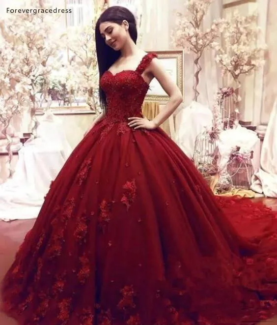 Темное красное платье Quinceanera аппликацией; одежда с короткими рукавами; торжественное платье принцессы; милые до 16 лет для детского выпускного вечера для девочек праздничное платье платья большого размера