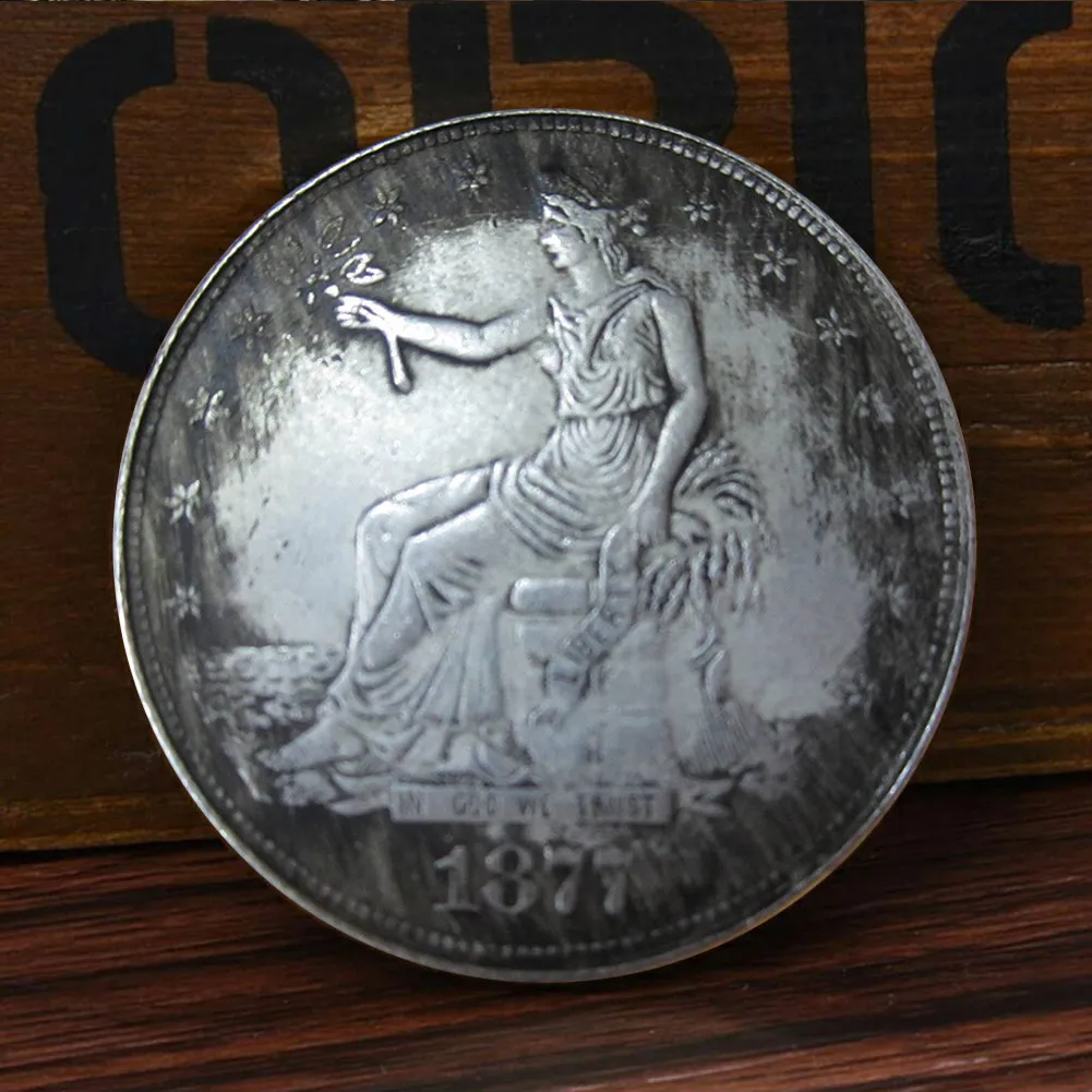 

1pc Vintage US 1877 Coins Silver Plated Coin Collecting Commemorative Coins Souvenir Gift Non-currency Copy Coins
