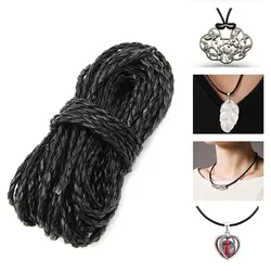 9 м черный кожаный плетеный шнура цепи 3 мм Цепочки и ожерелья веревка для ювелирных изделий