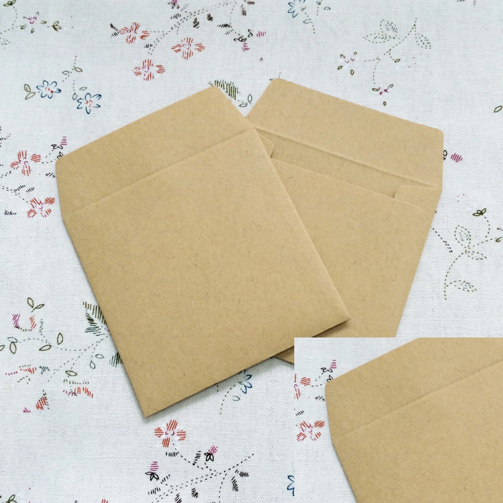 

100PCS/lot 8*8cm Kraft Envelopes Square small envelope card bank card membership card envelope Wedding Party Invitation Card