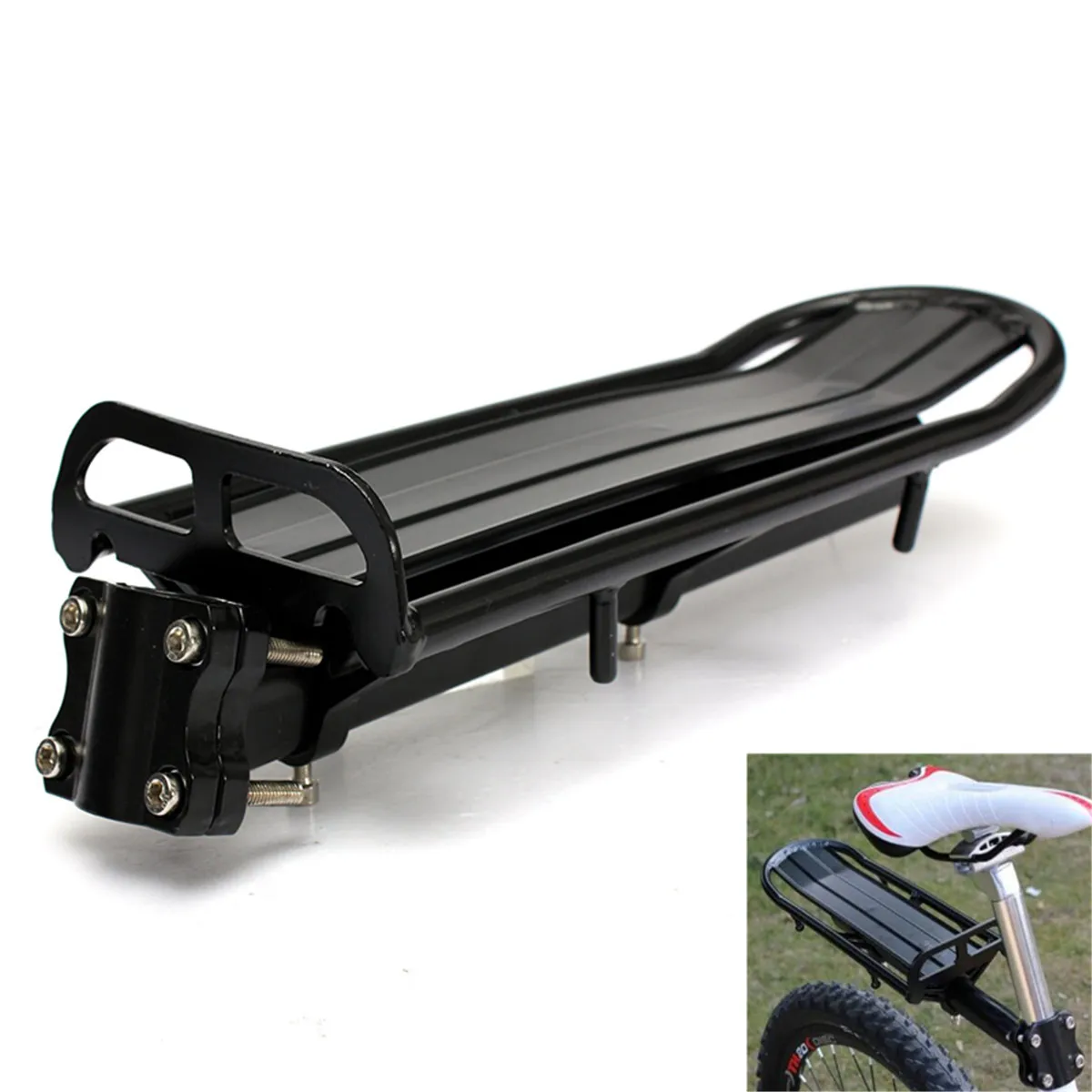 

New Arrival Black Mountain Bike Seat Post Rear Carrier Cargo Bicycle Rack Extendable Bike Racks Fits Seat Post 27.2~31.8mm