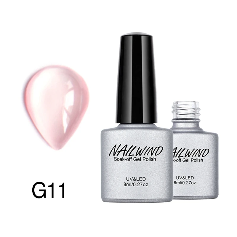 NAILWIND 8 мл Опаловый Желейный гель G01-G12 замачиваемый лак для ногтей Маникюр УФ-гель для дизайна ногтей Полупостоянный лак для ногтей - Цвет: G11