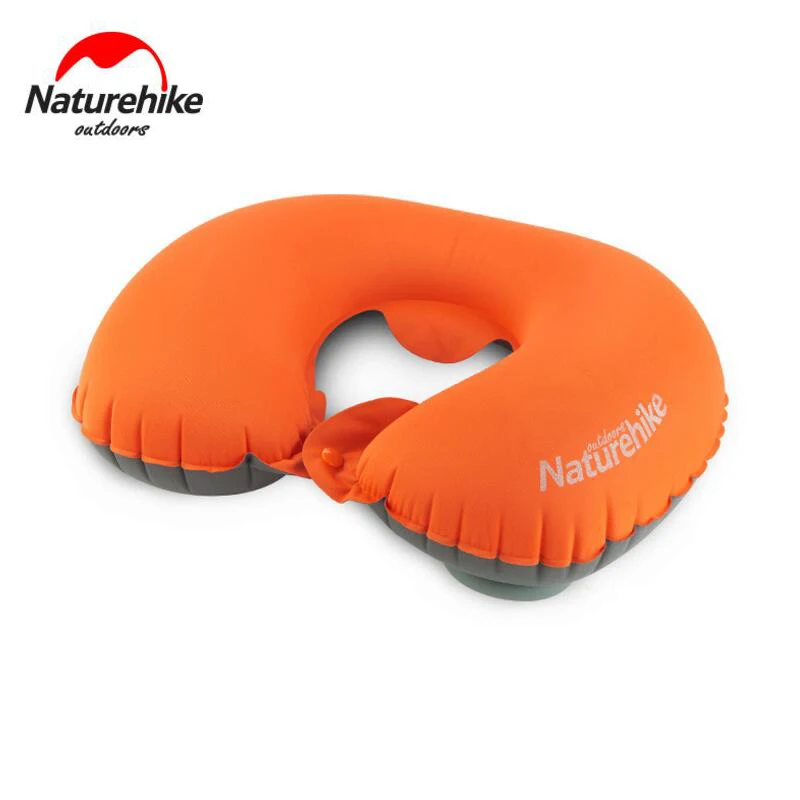Naturehike u-образная надувная подушка, подушка для путешествий, подушка для рук, надувная подушка, мягкая шея, защитный подголовник, 70 г - Цвет: Оранжевый