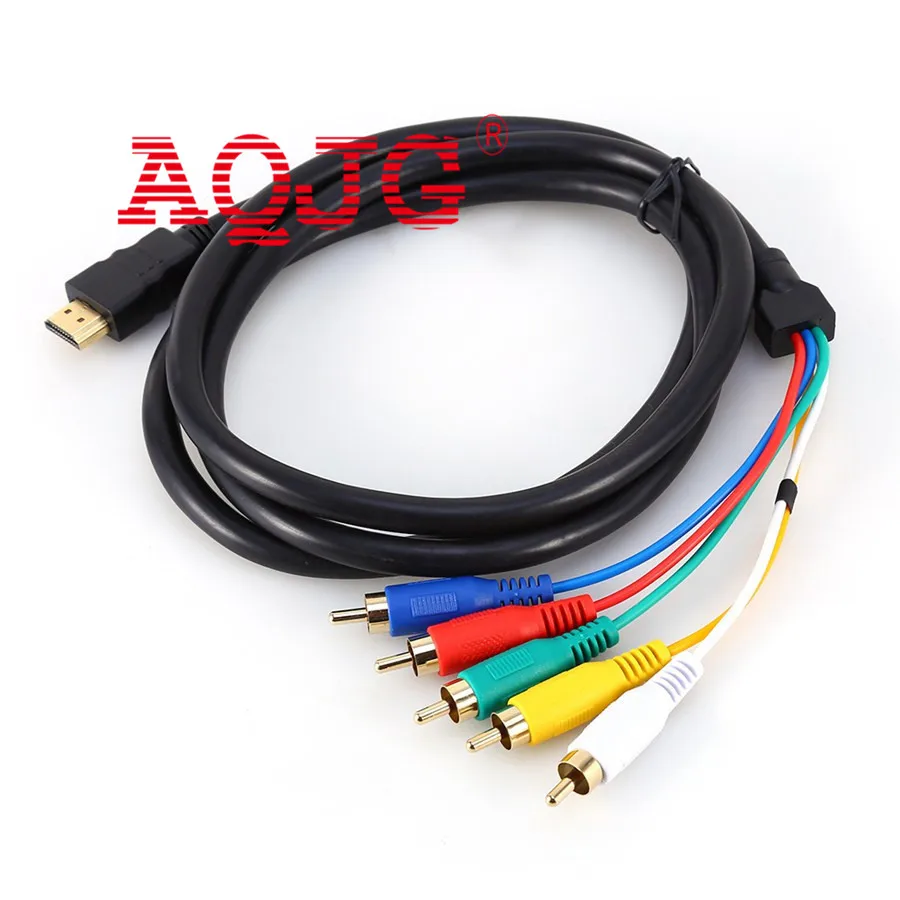 5FT HDMI Male to 5 RCA RGB Audio Video AV Adapter Cable Cord Wire HDMI