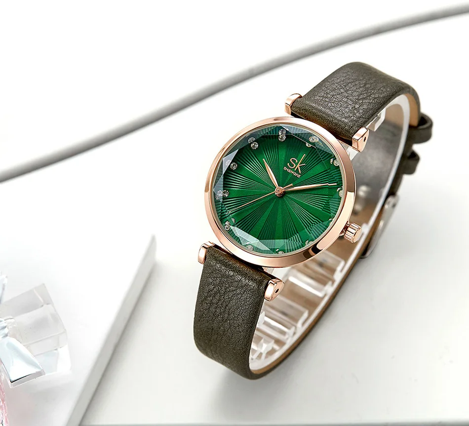 SK Luxury Brand Leather Ladies Wrist Watches Women Prism Quartz Watch For SHENGKE Female Clock reloj mujer 2019 relogio feminino (16)