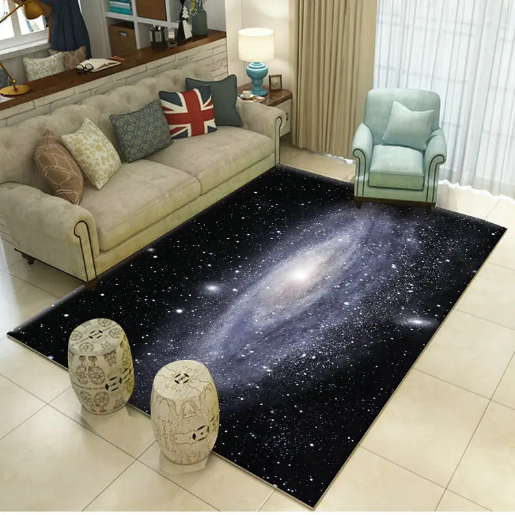 Современные Простые ковры с изображением звездного неба для гостиной, спальни, креативные коврики с изображением Галактики, пространства, 3D принтованные домашние мягкие коврики/ковер - Цвет: 7