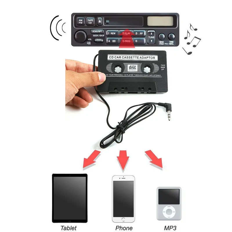 3,5 мм AUX автомобильный аудио Кассетный адаптер передатчики для MP3 IPod USB для Mp3 Voiture адаптер H0204