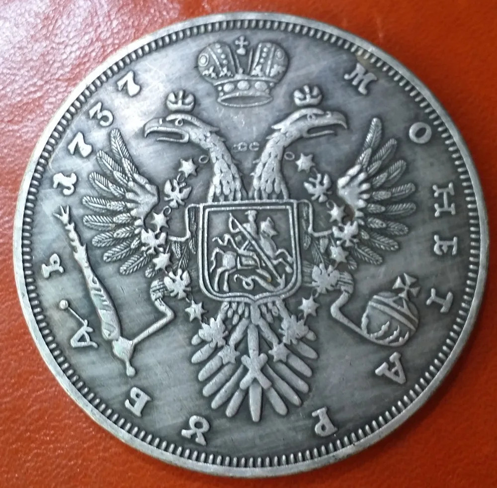 Российской империи 1737 рубля Анна Серебряная монета бесплатная доставка купить на AliExpress